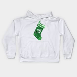 Christmas Stocking with the Letter M Kids Hoodie